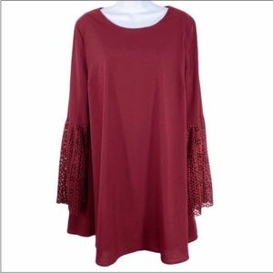 LOVE RICHE bell sleeves shift dress L